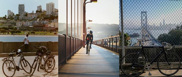 Vues de San Francisco avec des cyclistes