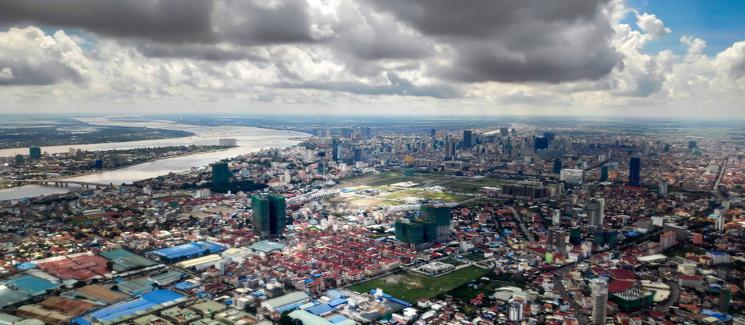 Vue aerienne Phnom Penh