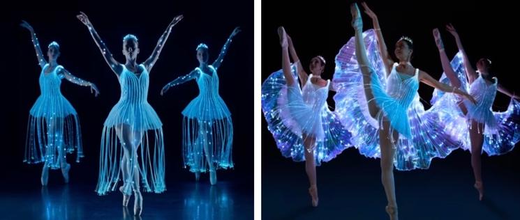 Danseurs de We Call It Ballet avec des lumières LED