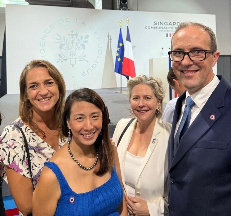 Les 4 Conseillers des Français de l’étranger élus pour Singapour, Angeline Douant, Laurence Huret, Remi Provendier et Belma Yebka.