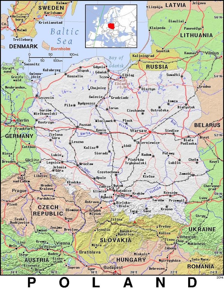 Carte de la Pologne