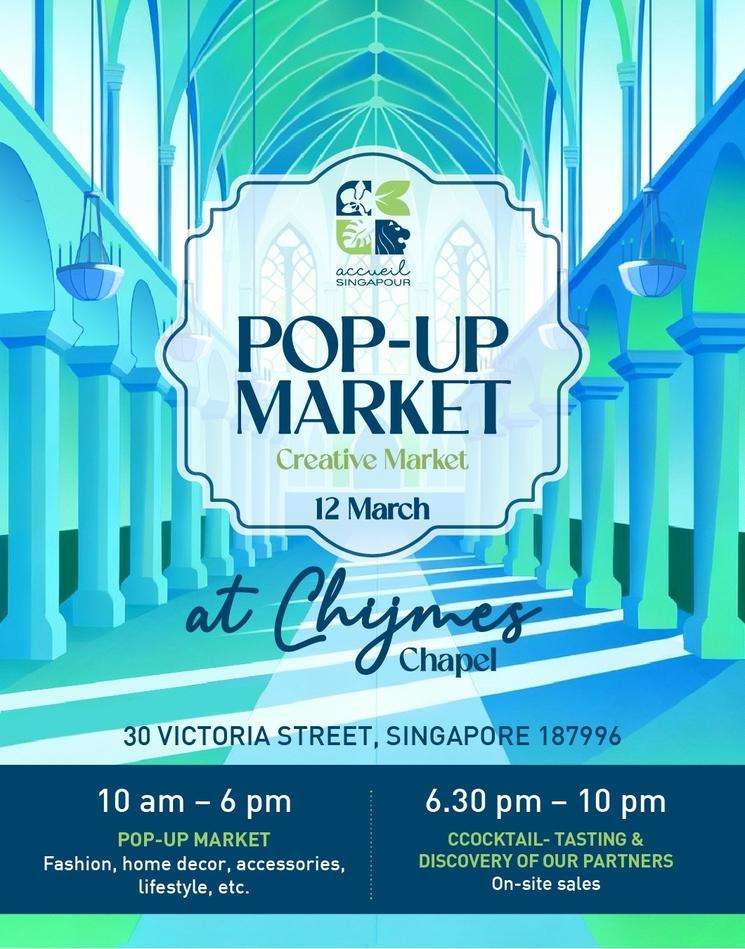 le pop up market de accueil Singapour
