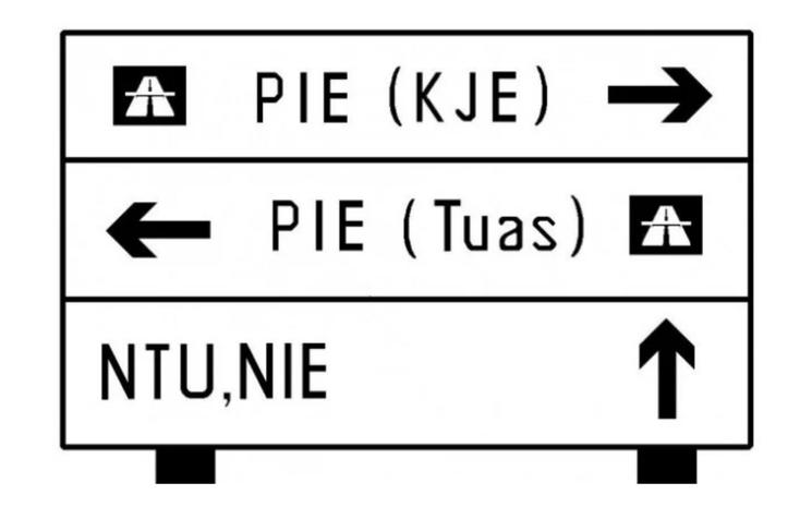 Panneau de signalisation routière à Singapour. Photo: www.thesmartlocal.com