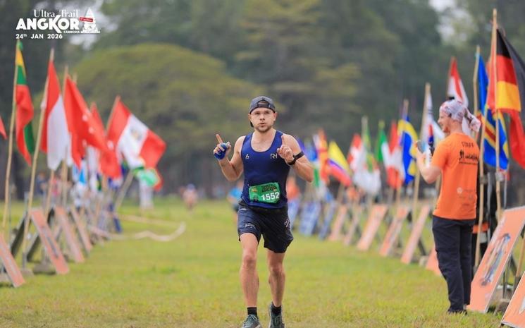 Cedric Bozonnat à l’arrivée de l’ultra trail d’Angkor