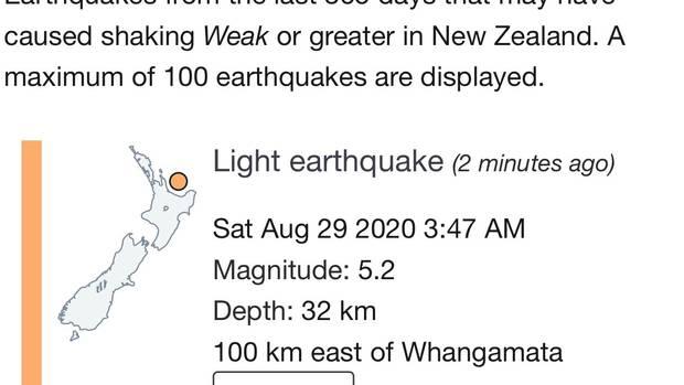 tremblement de terre auckland