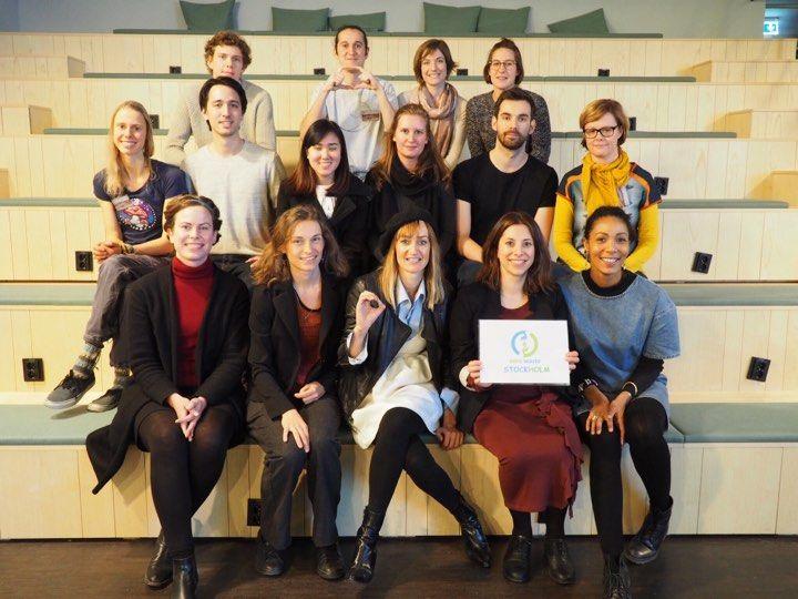 Béa Johnson entourée des équipes Zero Waste Stockholm et Symbios SU
