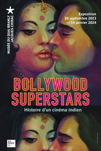 L'affiche de l'exposition Bollywood superstars au musée du Quai Branly à Paris