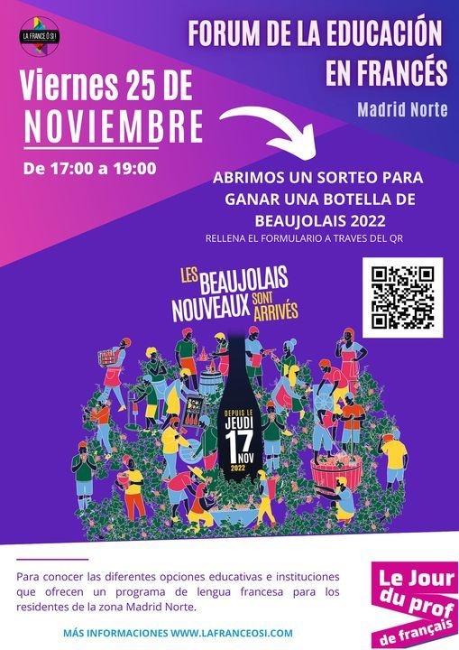 affiche avec une bouteille de beaujolais nouveau