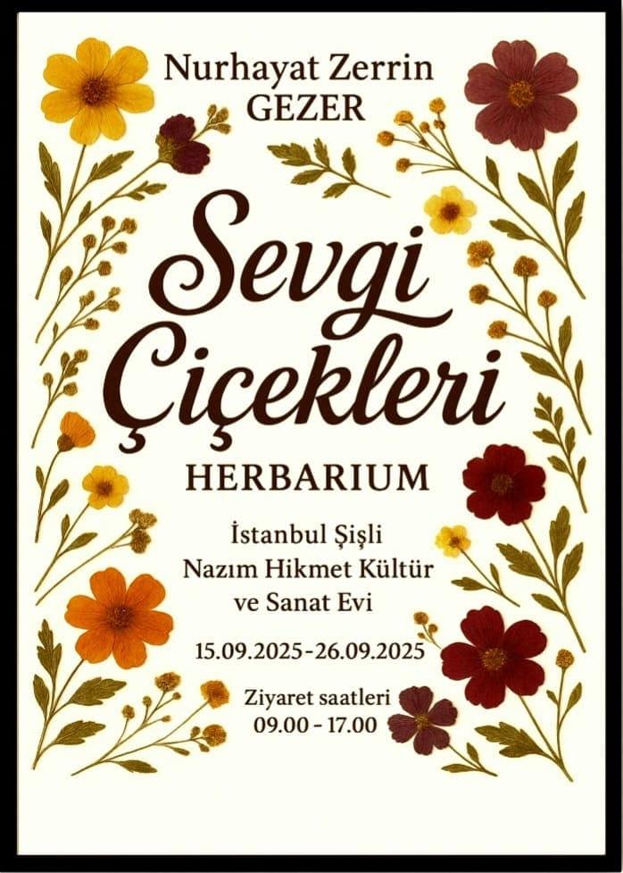 Affiche de l’exposition “Fleurs d’Amour” de Zerrin Gezer à Istanbul