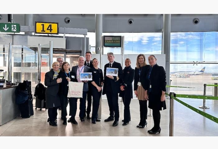 équipage et équipe Air France et Groundforce à Valencia vol AF1417