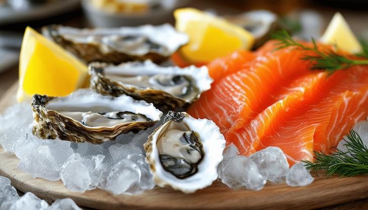 Huitres et saumon fumé