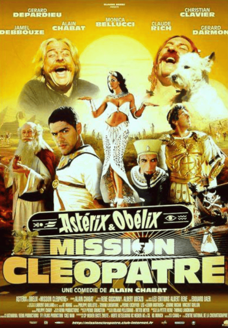 Affiche du film Astérix & Obélix : Mission Cléopâtre d’Alain Chabat, avec Gérard Depardieu, Christian Clavier et Monica Bellucci