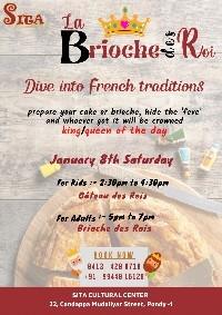 Affiche de l'atelier de preparation de la galette des rois a pondichery