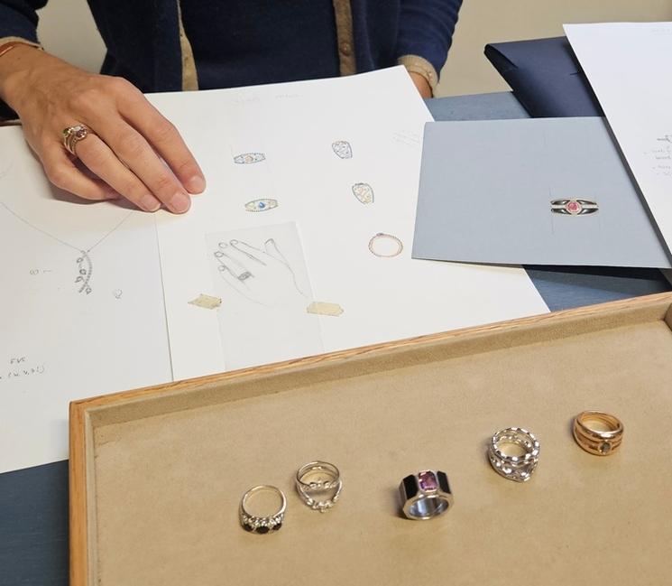 dessin de bagues de haute joaillerie Olivia des cressionnières