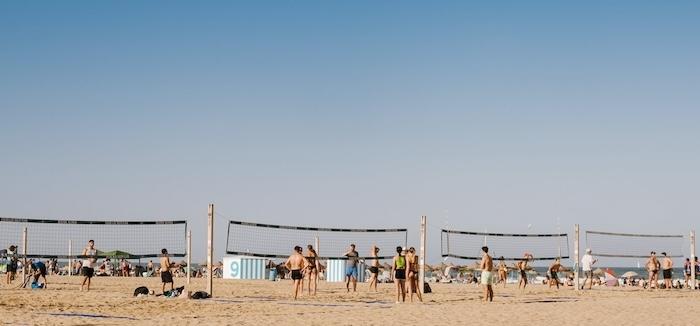 terrain de beach voley sur la plage de valencia