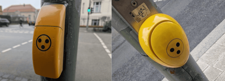 Boîtiers jaunes aux passages piétons