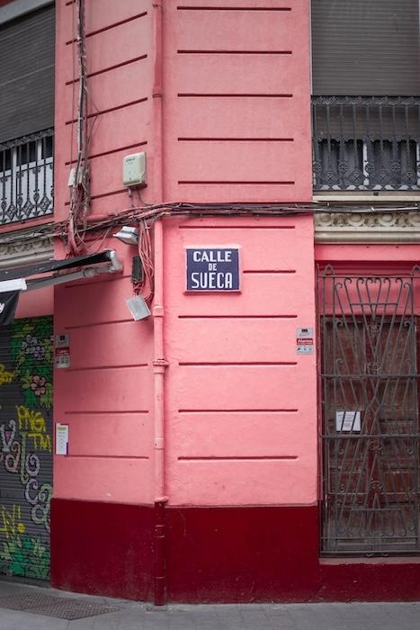 batiment rose calle sueca à valencia
