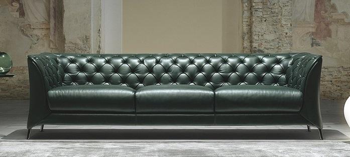 canapé en cuir vert