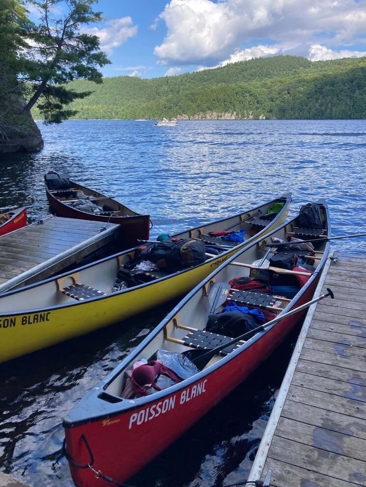 canot camping Lac du poisson blanc Laurendites Québec Canada