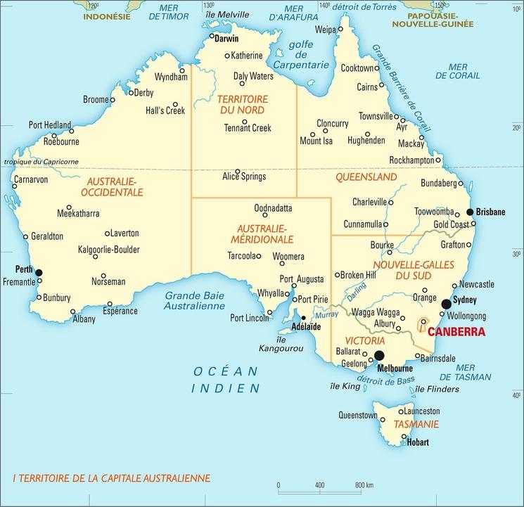 Carte de l'Australie