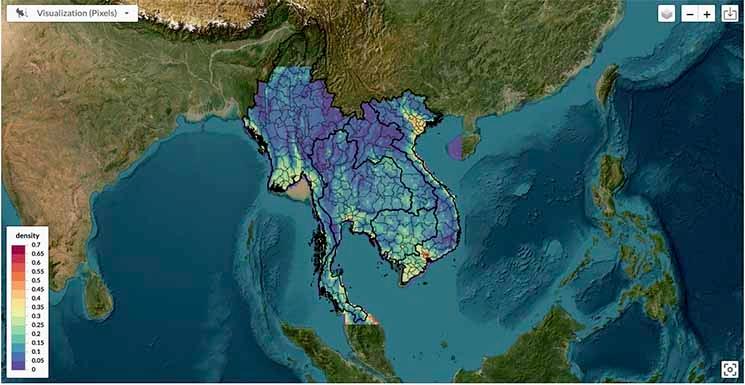 carte de l'evolution de densité des moustiques Pasteur