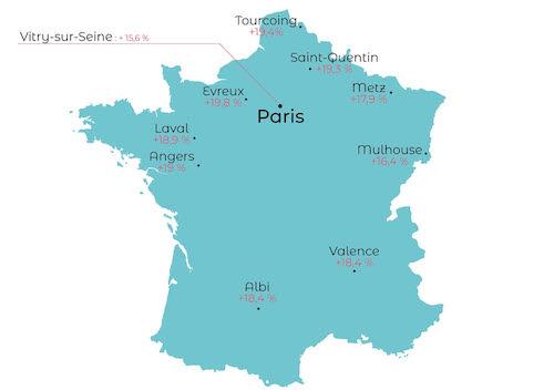 carte de prix de l'immobilier en France