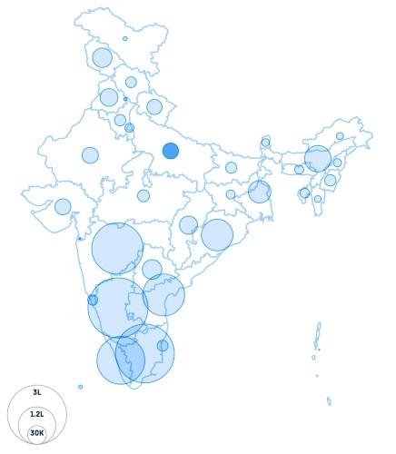 carte du coronavirus en Inde le 6 juin 2021