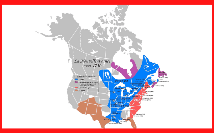 Carte du Québec en 1750