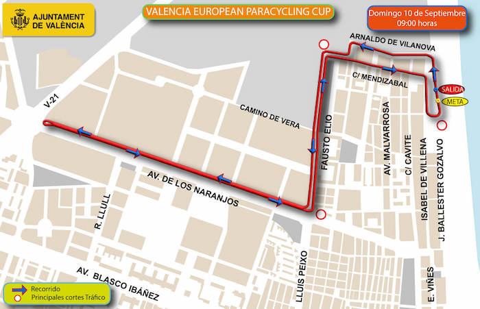 le plan de la course de clyclisme adapté à Valencia