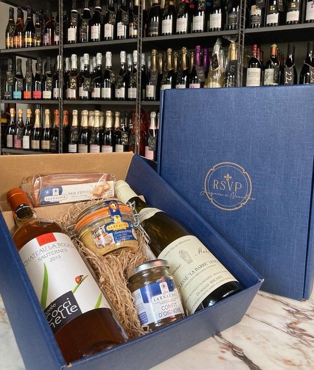 coffret devins et foie gras français