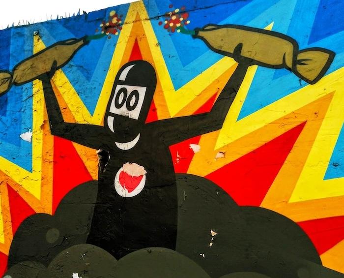 un ninja noir de l'artiste David de Limon à Valencia