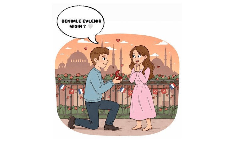 Demande en mariage d’un couple franco-turc en Turquie, illustration du début du parcours administratif avant les démarches