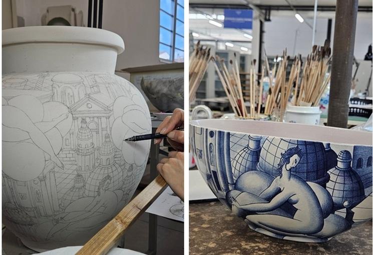 dessin main vase Gio Ponti