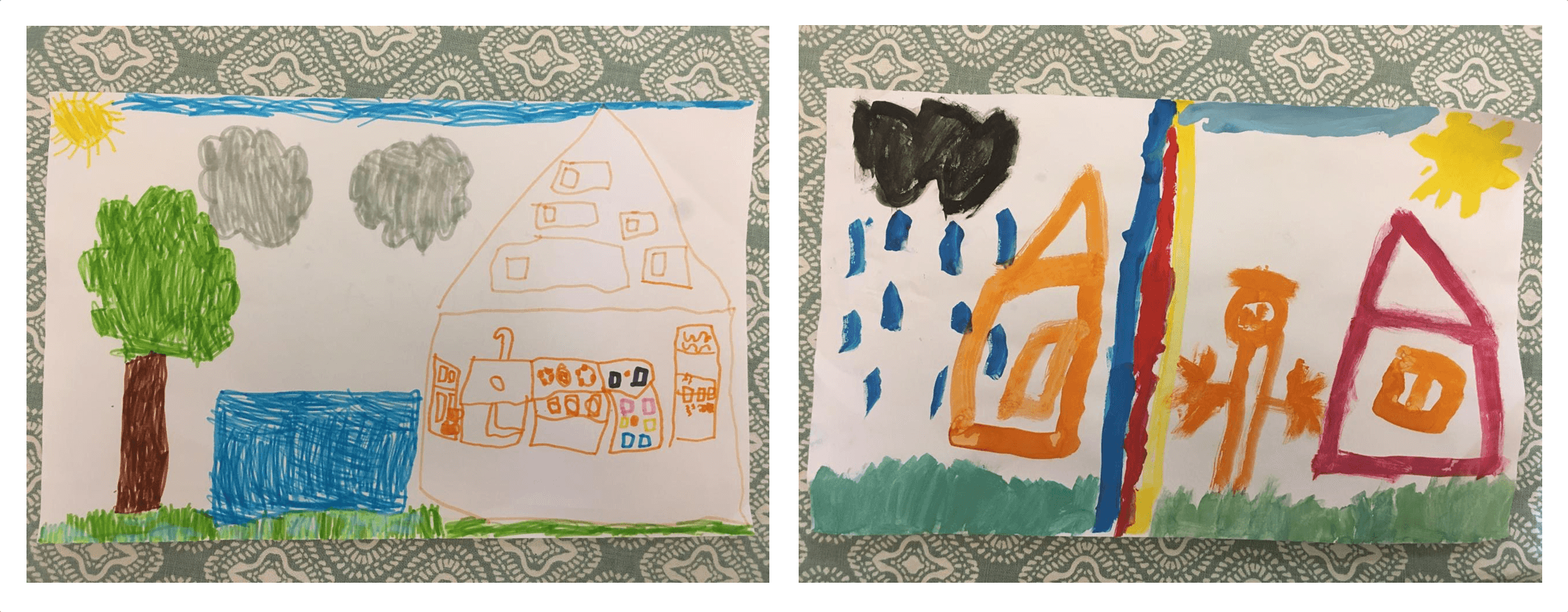 dessins enfants confinement chennai maison piscine jardin