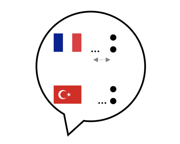 Illustration des différences d'usage des deux-points en français et en turc.