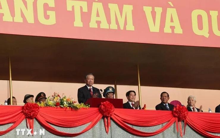 Le secrétaire général To Lam prononce un discours commémorant le 80e anniversaire de la Révolution d'août et la Fête nationale, le 2 septembre.