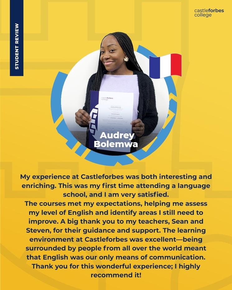 étudiante Française à Castleforbes College, école d'anglais à Dublin