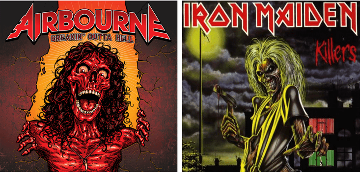 La pochette de l'album reprend les codes d'Iron Maiden