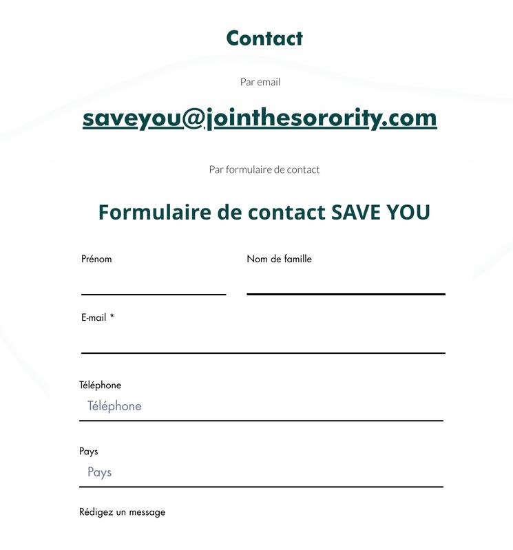 email ou formulaire de contact save you