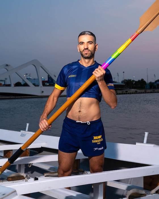 Photo d'un sportif transgenre dans l'exposition sport friendly au cccc