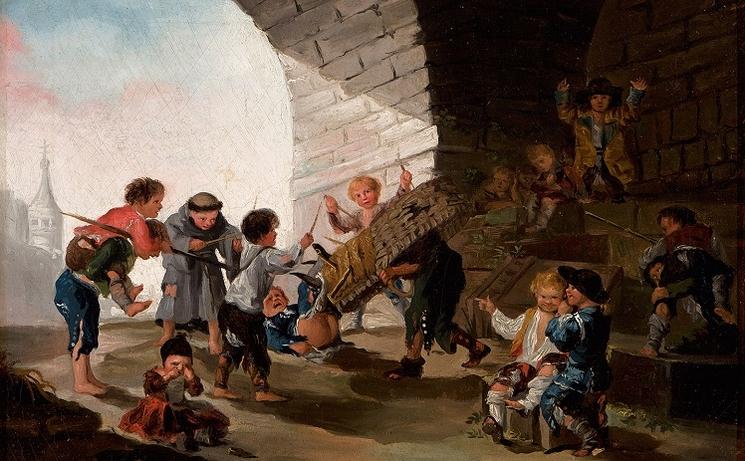 enfants qui jouent en peinture de GOYA