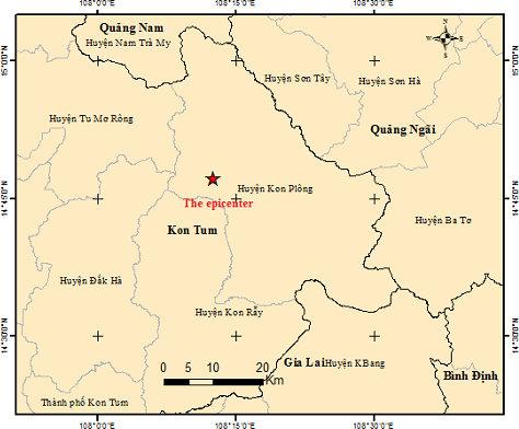 Epicentre du seisme au Vietnam
