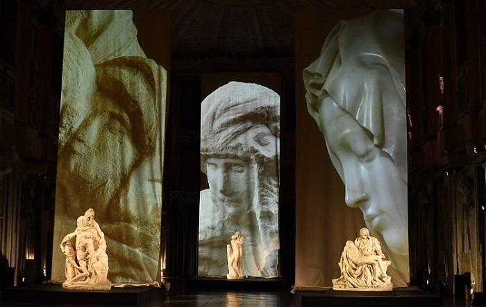 exposition des trois pietà de michel ange