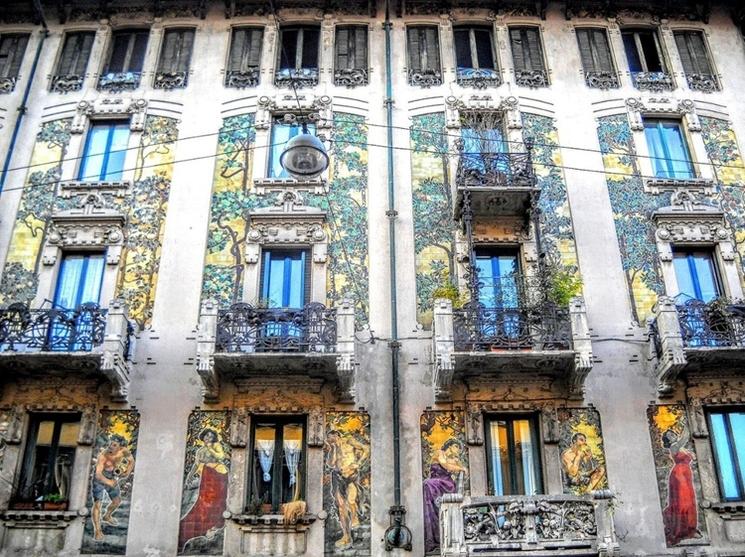 façade style art nouveau milan