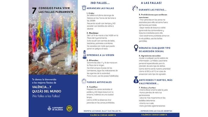 livret avec les 7 conseils pour profiter des fallas 2025