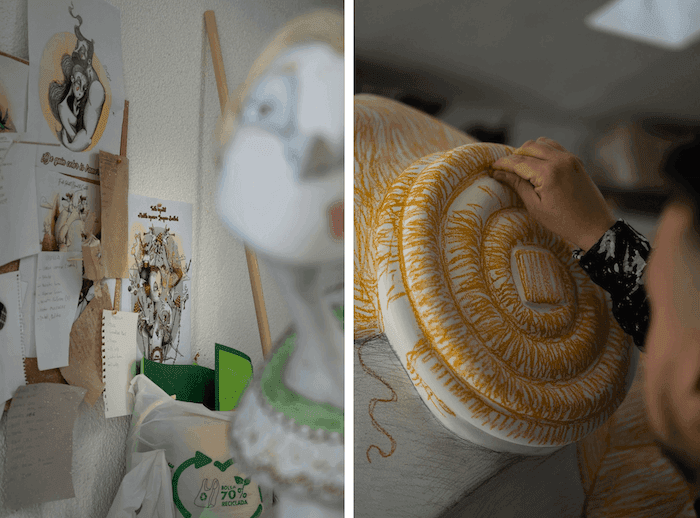 ninots en cours de réalisation