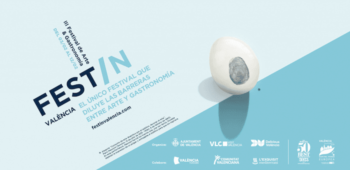 l'affiche bleue du festival gastro-culturel Festin à Valencia