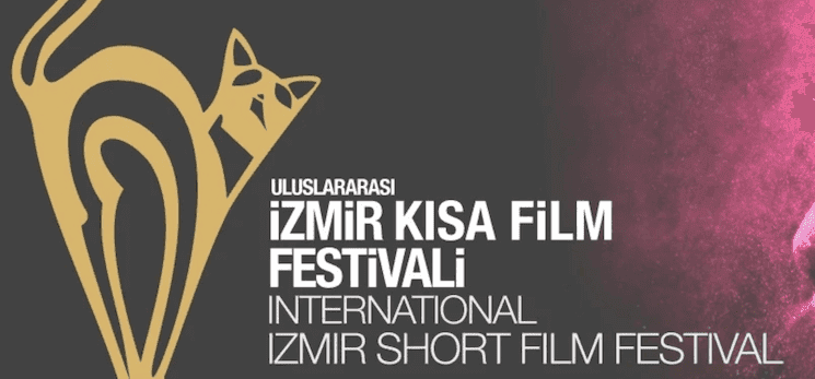 Logo officiel du Festival International du Court Métrage d'Izmir 2025, mettant en avant l'identité artistique de l'événement.