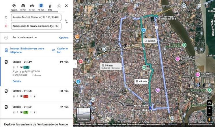 trajet bus phnom penh