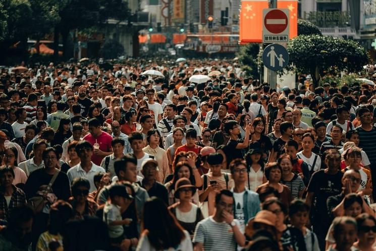 Une foule touristique en Chine